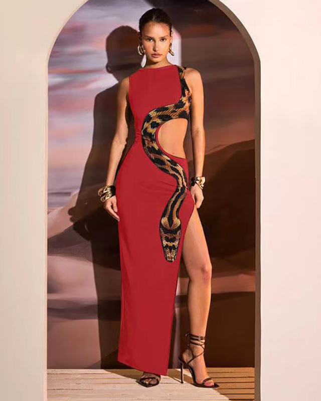 Sleeveless Hollow Out Summer Dress S-L