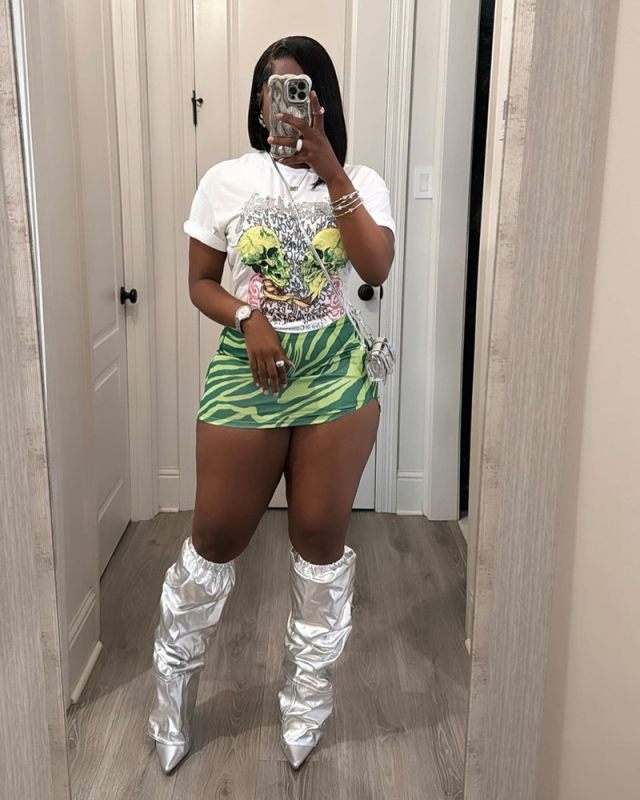 Printed Wholesale T Shirt and Skirt S-XXL