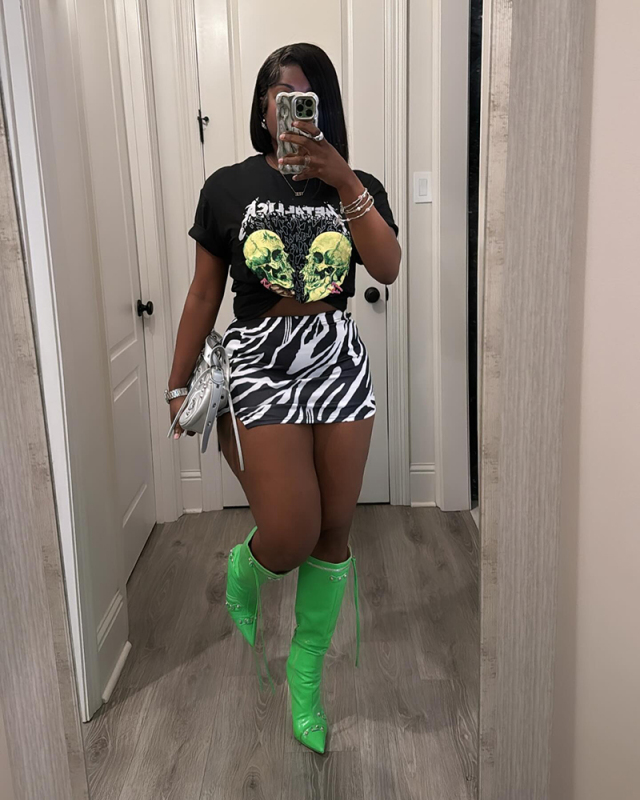 Printed Wholesale T Shirt and Skirt S-XXL