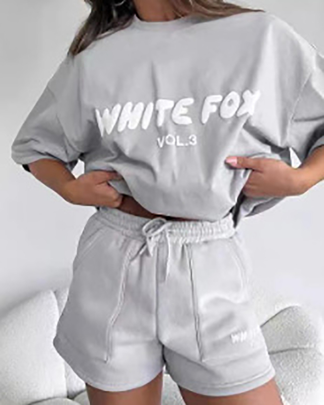 Leisure Printed Loose Style Comfort Two Piece Short Set S-XXL
