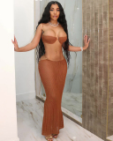 Summer New Sexy Hot Girl See Through Lace Up Top Low Waist Slim Fit Skirt Set S-L