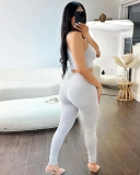 Summer New Fashionable One Shoulder Crop Top High Waist Tight Strap Pants S-L