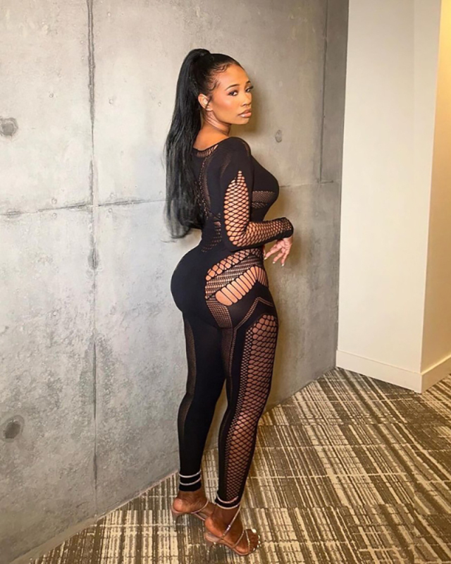 Long Sleeve Fishnet Fashion Ladies Jumpsuit