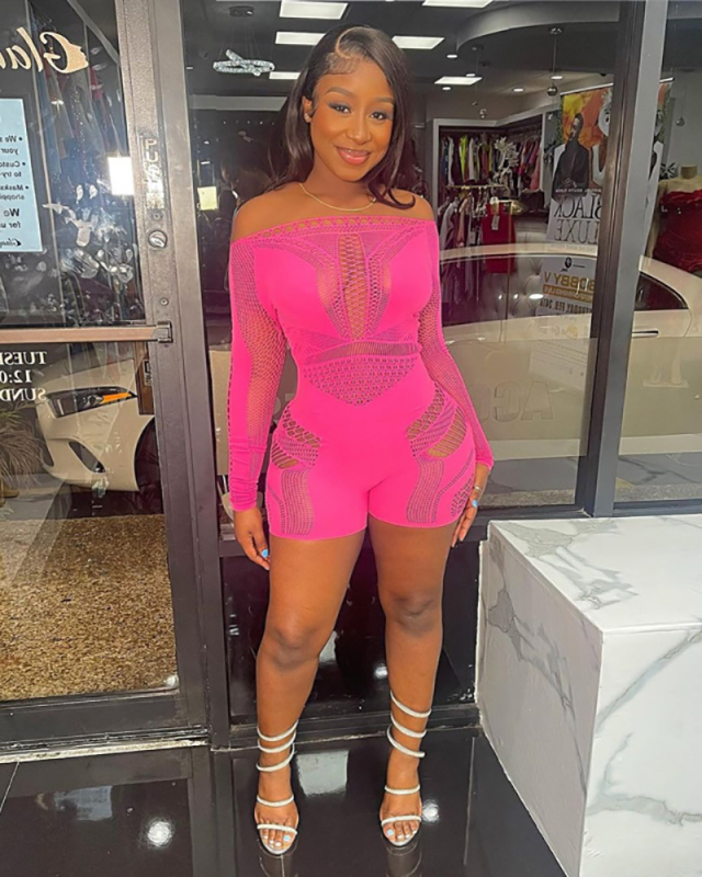Off Shoulder Women Sexy Knitted Jumpsuit