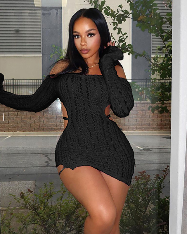 Women's New Sexy One Shoulder Backless Dress S-L