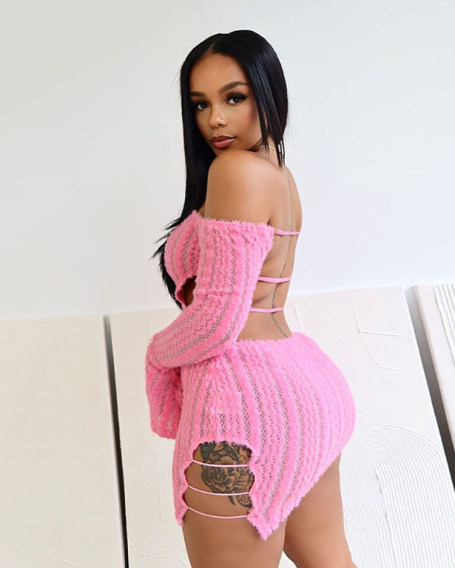 Women's New Sexy One Shoulder Backless Dress S-L