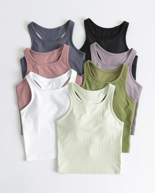 Women I Back Fixed Cup Quick Drying Sports Top Vest S-XL