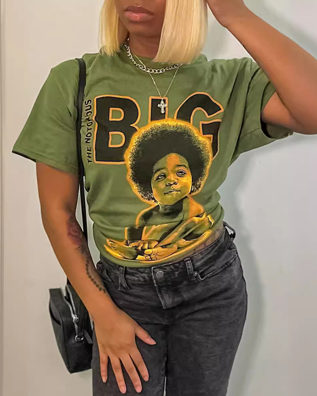 Olive Green Women Short Sleeve T Shirts XS-XL