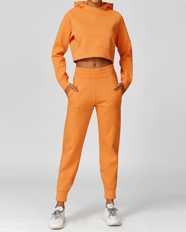 Fashion Wholesale Running Hoodies Top Pants Sets Yoga Two-piece Sets S-XL