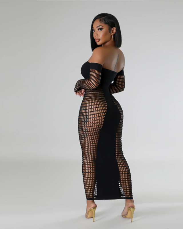 Fishnet Women Wholesale Autumn Long Dress