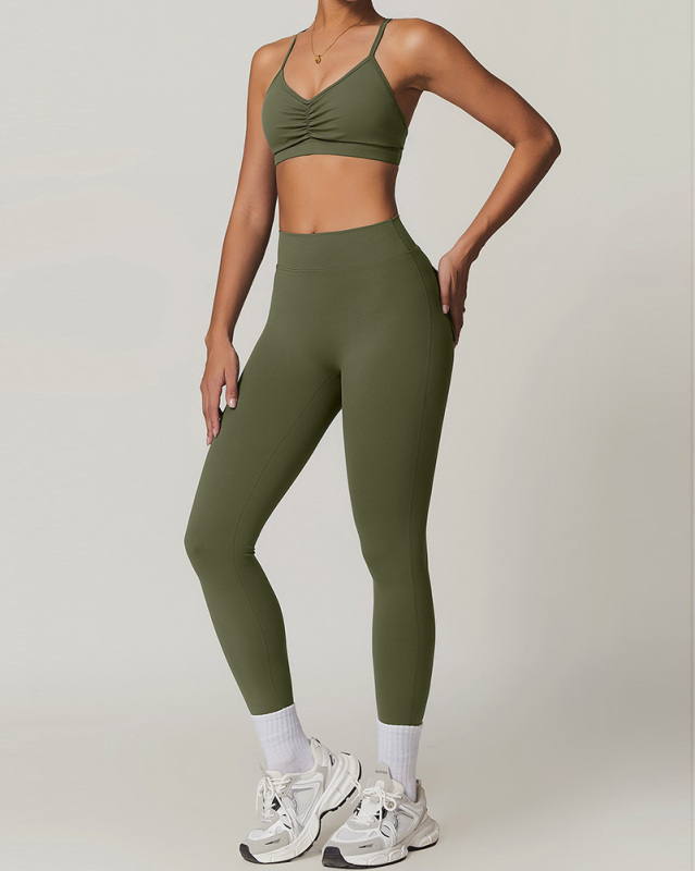 Wholesale Sling Sports Bra High Waist Leggings Sports Two Piece Sets S-XL