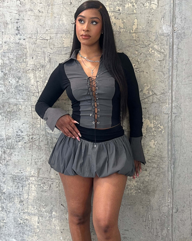 Wholesale Autumn Fashion Two Piece Skirt Set S-XL