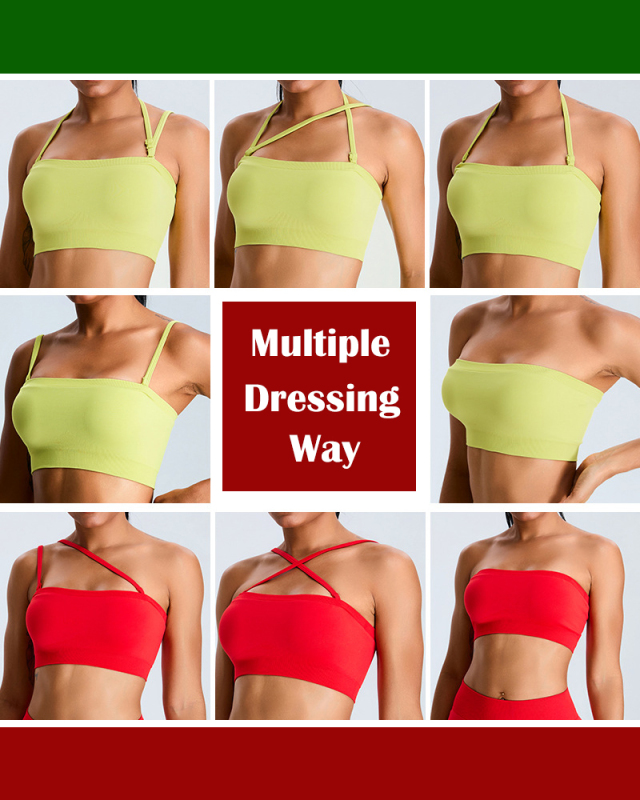 Seamless New Yoga Top Slim Tube Top Sexy Sports Yoga Vest Pink Yellow Blue Red Black S-XL