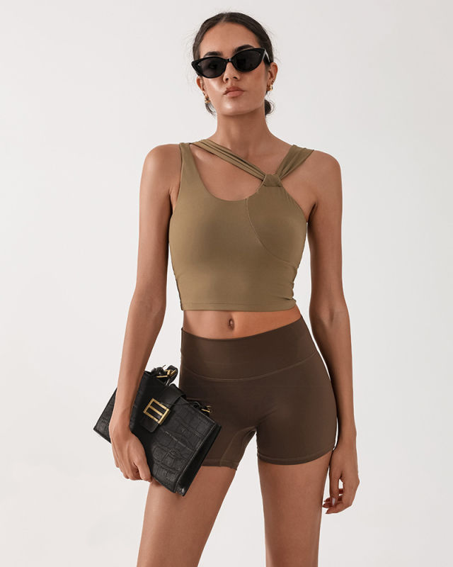 Women Halter Neck Yoga Soft Protect Fitness Running Sports Vest S-L