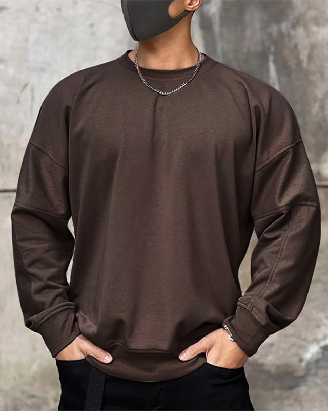Mens Patchwork Loose Ourdoor Wear Sweatshirt M-3XL