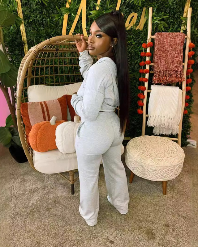 Leisure Wholesale Women Autumn Sporty Two Piece Pant Set S-XXL