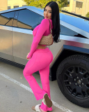Sporty Women Wholesale Solid Color Two Piece Pant Set XS-L