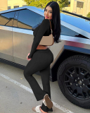 Sporty Women Wholesale Solid Color Two Piece Pant Set XS-L