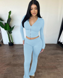 Sporty Women Wholesale Solid Color Two Piece Pant Set XS-L