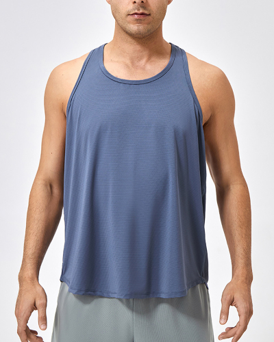 Men's Loose Fitness Crew Neck Running Quickly Drying Breathable Vest S-2XL
