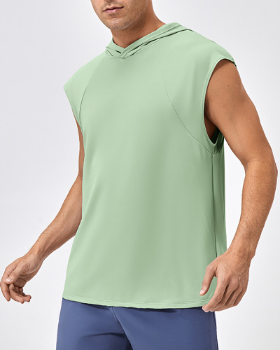 Men's Broad Shoulder Loose Quickly Drying Basketball Running  Hoodies Vest S-2XL