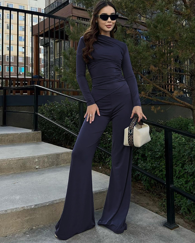 Women Fashion Slim Leisure Two Piece Pant Set S-L