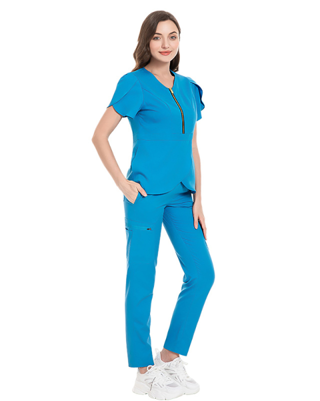 Doctor's Surgical Suit Set Women's Slim Fitting Nurse's Suit Short Sleeved V-Neck Hand Washing Suit Elastic Professional Workwear XS-2XL