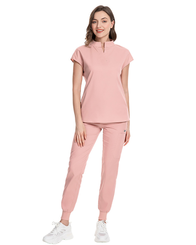 Short Sleeved Thin Collar  Experimental Clothing Clinic SPA Foot Therapy Surgical Clothing Scrub Set XS-2XL