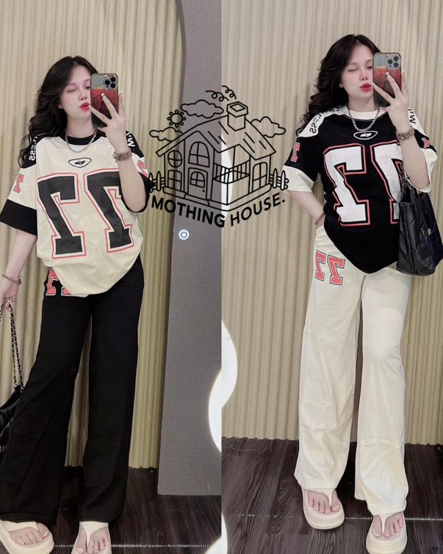 Casual Street Style Loose Sports Two Pieces Sets White Black One Size