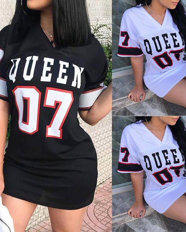 Women Short Sleeve Queen 07 Printed T-shirt White Black S-XL