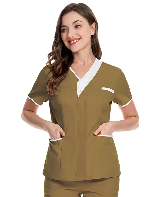 Surgical Gown Beauty Salon Work Gown Doctor's Short Sleeved Shirt XS-2XL