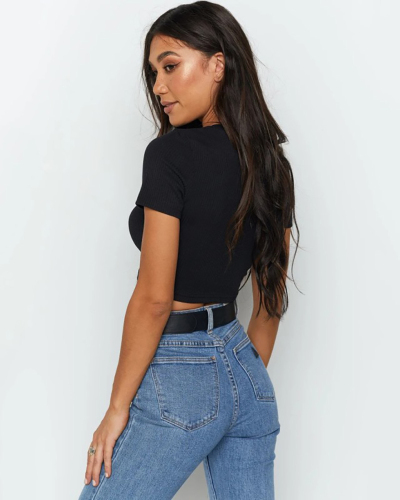 Hot Selling Fashionable  Versatile Short Sleeved T-Shirt S-L