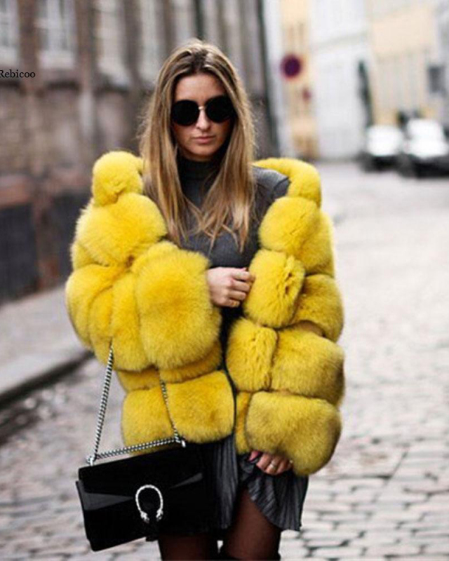 Factory Wholesale Fashion Women Winter Fur Coat S-4XL