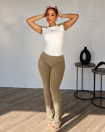 Short Sleeve Leisure Women SportyTwo Piece Pant Set S-XL