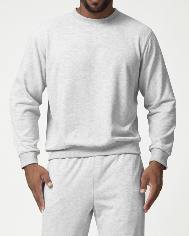 Men's Wholesale Sports Crew Neck Citywalk House Casual Pullover Long Sleeve Top S-2XL