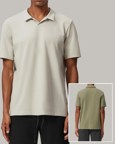 Men's Lapel Breathable Polo Golf Tennis Short Sleeve T-shirt S-2XL