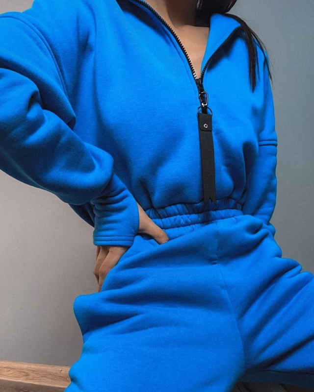 Hot Casual Long Sleeve Women Winter Warm Jumpsuit S-XL