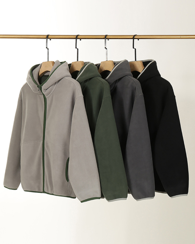 Wholesale Seller Outdoor Wear Warm Fleece Hoodies Full-zipper Coat M-3XL