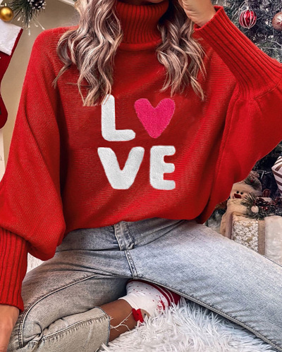 High Neck Women Wholesale Christmas Sweater Tops S-XL