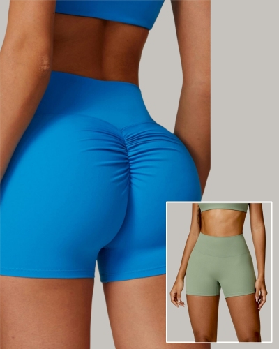 China Manufactory Women High Waist Hips Lift Fitness GYM Sports Shorts S-XL