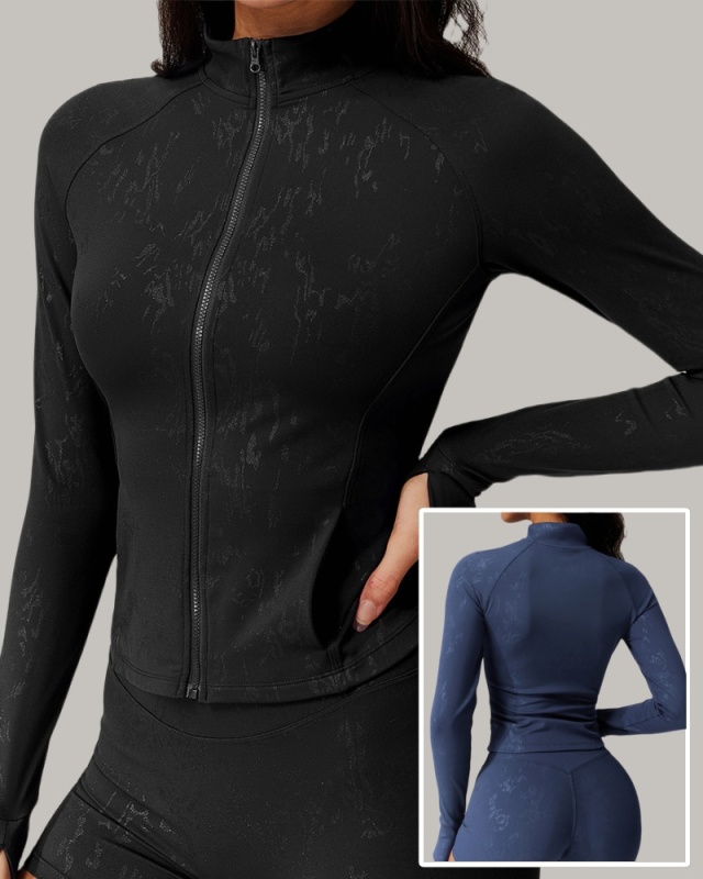 Wholesale Hot Stamping Tight Yoga High-Intensity Running Fitness Long Sleeve Coat S-XL 