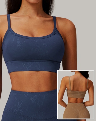 Wholesale Hot Stamping Tight Yoga High-Intensity Running Fitness Sleeveless Bra S-XL 
