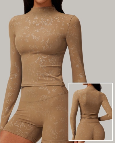 Wholesale Hot Stamping Tight Yoga High-Intensity Running Fitness Long Sleeve T-Shirts S-XL 
