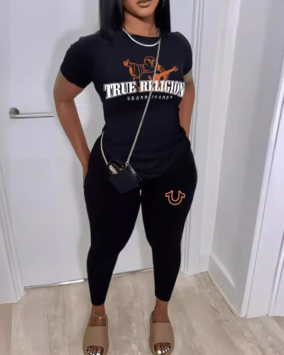 Black Wholesale Women Leisure Two Piece Pant Set XS-XL