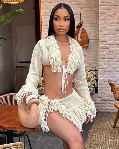Knitted Women Wholesale Fashion Two Piece Set S-L