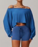 Long Sleeve Shorts Night Blue