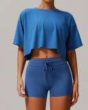 Short Sleeve Shorts Night Blue