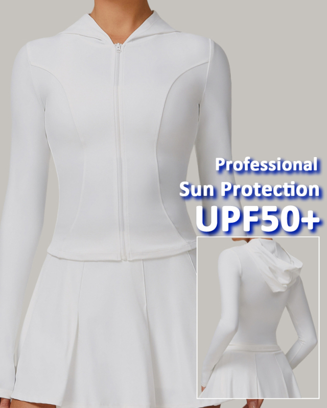 Women OEM Sport Zipper Sun Protection Long Sleeve Cool Feeling Breathable Coat S-XL