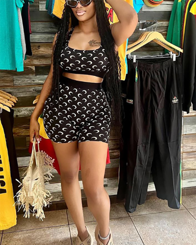 Printed Summer Girl Two Piece Outfits S-L