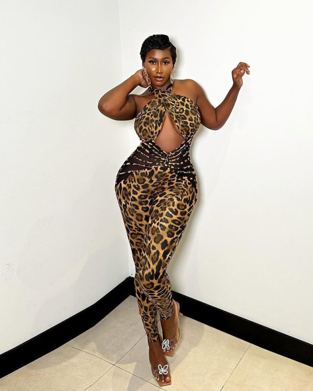 Leopard Printed Wholesale Sexy Women Jumpsuit S-L